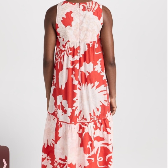 Figue Zaza Embroidered Sleeveless Tiered High-Low Midi Dress - Picture 13 of 14